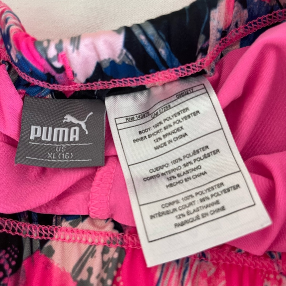 Puma Kids’ Tennis Skirt-  Vibrant Pink and Black - Picture 2 of 5